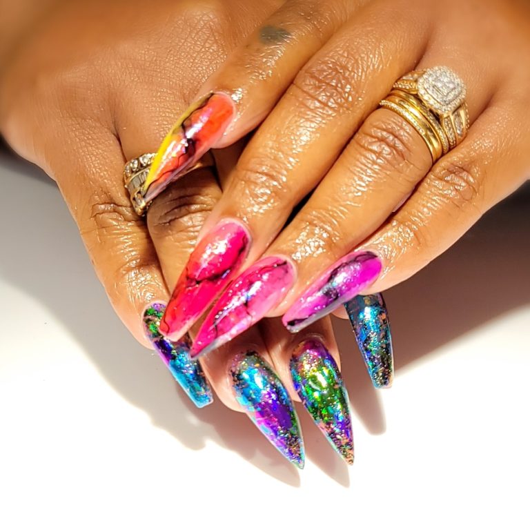 Sculpted nail art by Chloe